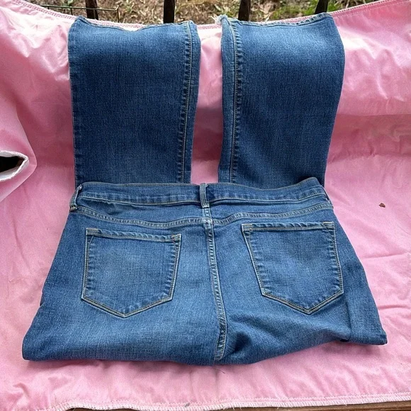 Old Navy Original Mid-Rise Denim Blue Jeans Petite Frayed Hem Distressed 12P - Picture 15 of 16